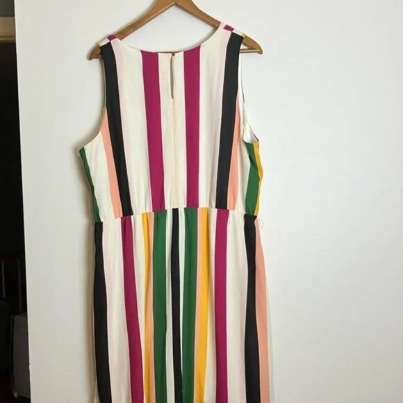 Lane Bryant NWT Colorful Maxi Dress Striped Faux Wrap Plus Size - Picture 8 of 9